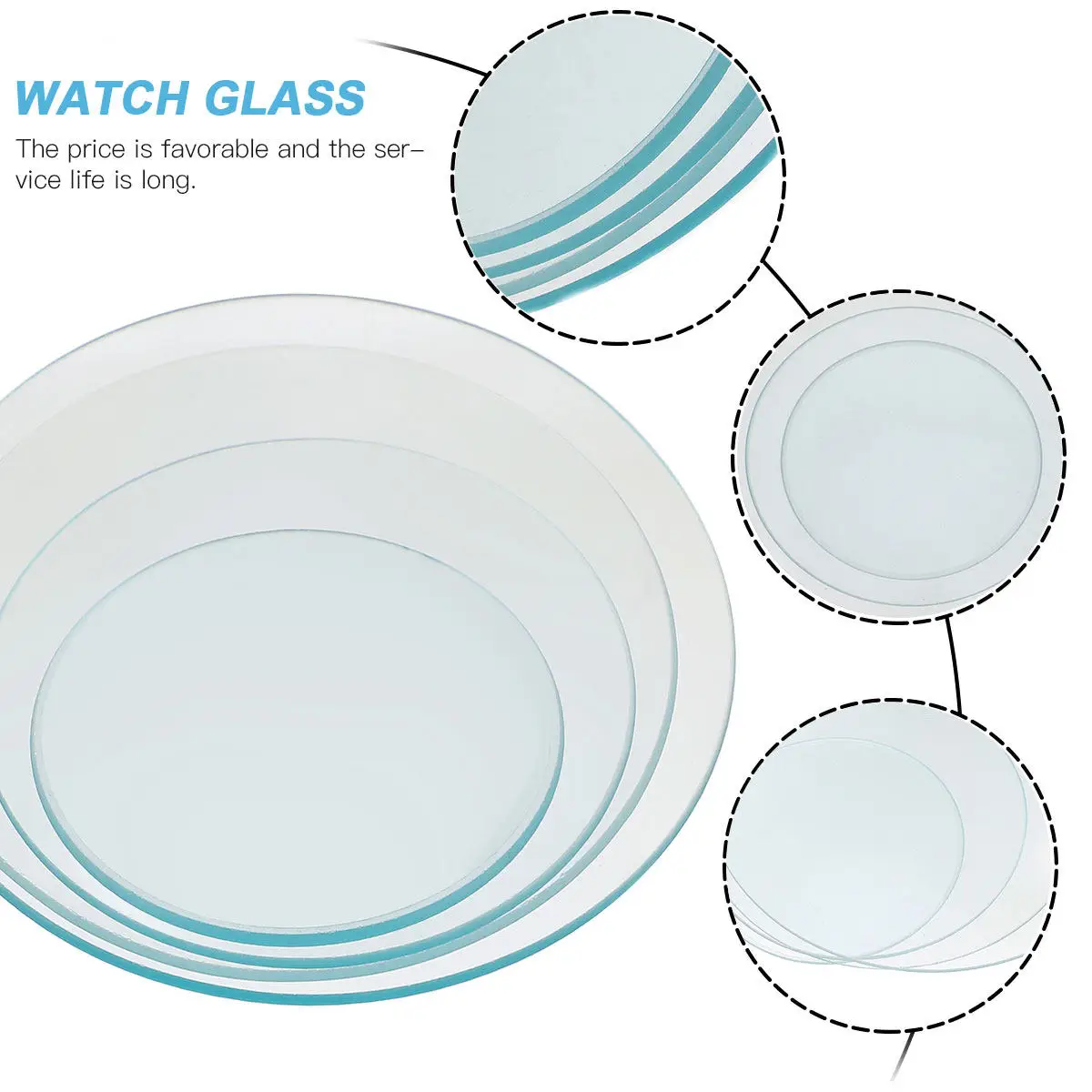 4Pcs Thickened Watch Glass High Temperature Resistant Evaporating Dish Cover Beaker Lid Laboratory Glass Equipment Chemistry