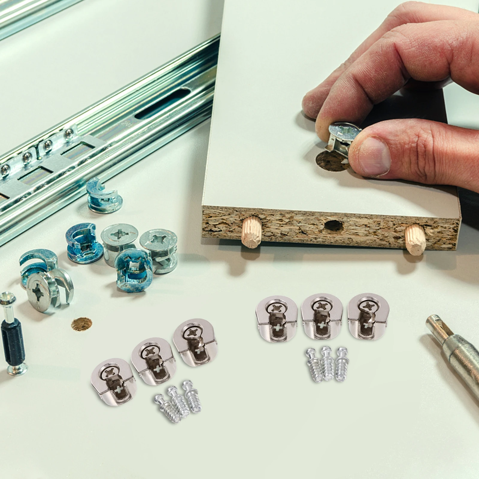 

10 Pcs Durable Eccentric Furniture Connectors AntiCorrosion Fittings For Cabinets Joining