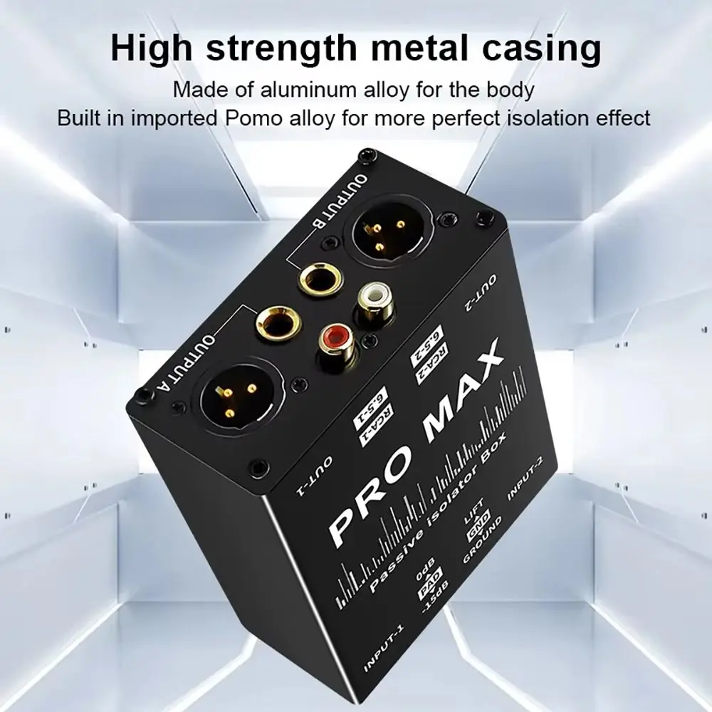 

NEW Multi-functional XLR Audio Isolator 2 Way Professional Audio Noise Filter RCA Passive Audio Isolator Audio Accessories