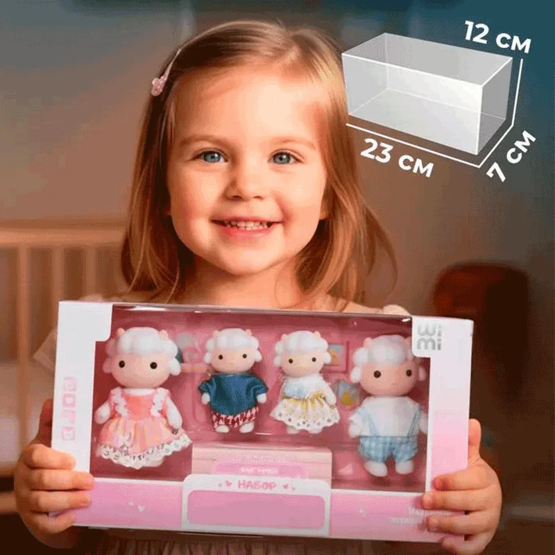 4 pezzi casa delle bambole foresta famiglia bambola coniglio pecora minitaturo set di mobili per bambole con scatola finta gioca simulazione casa delle bambole giocattoli