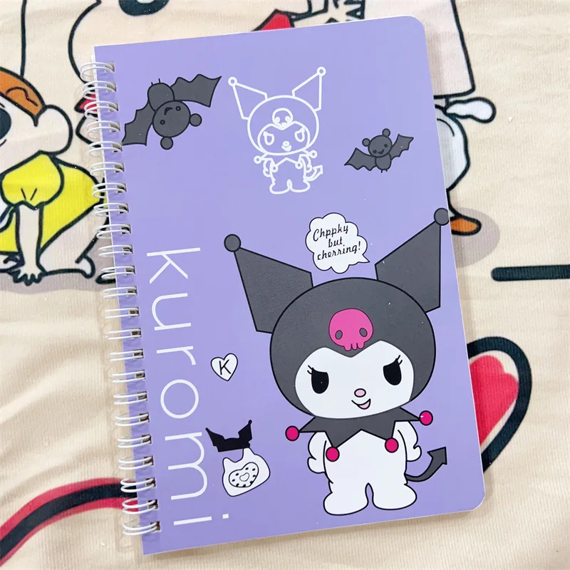 6pcs Sanrio Hello Kitty Kuromi My Melody Cinnamoroll A5 Coil Wind Sanrio Kulomi Notebook Cute Spiral Notebook Planner