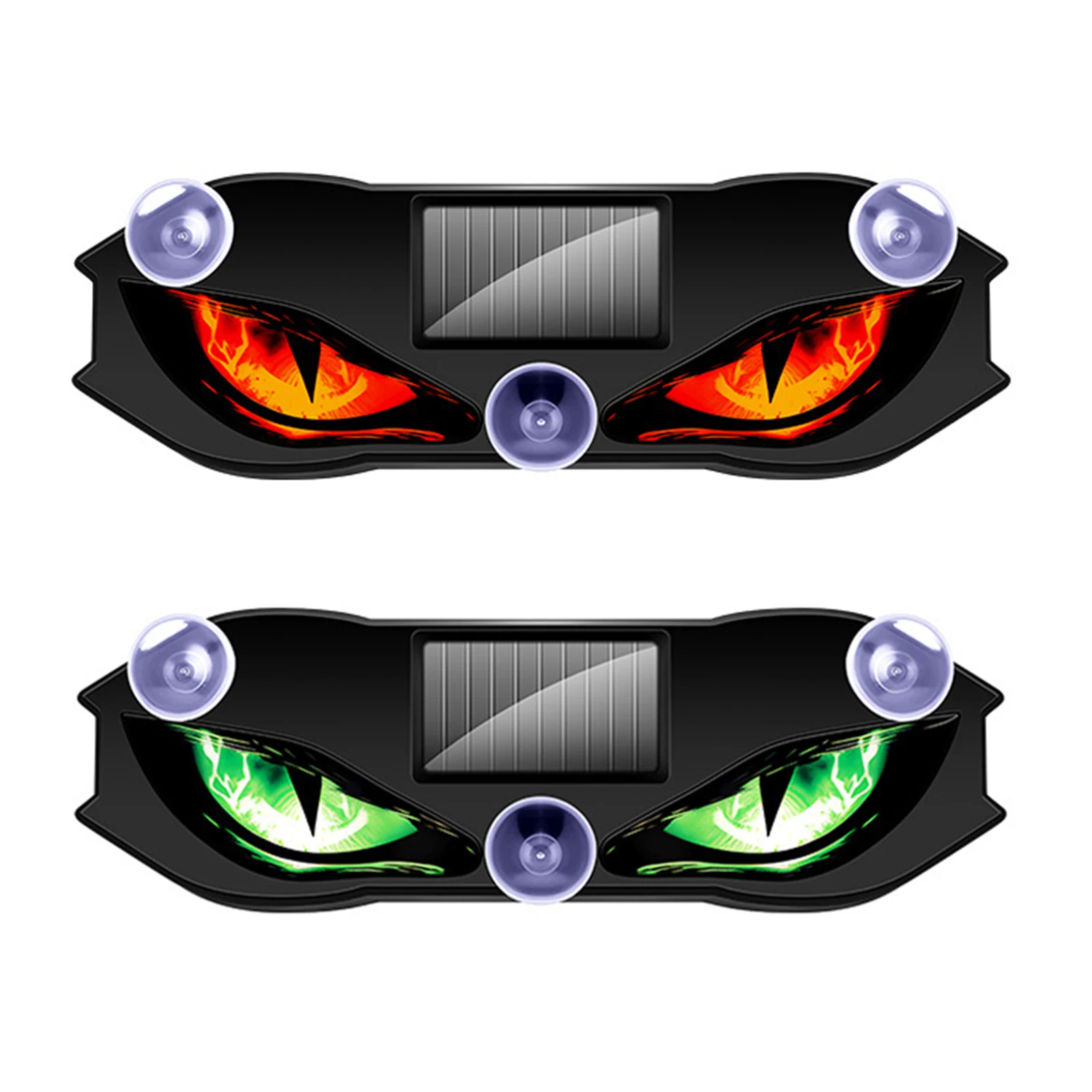 2PCS Animated Devil Eyes Light No Drill Dynamic Windshield Ambient Lamp Solar & Type-C Charging for Car Windshield Rear Window