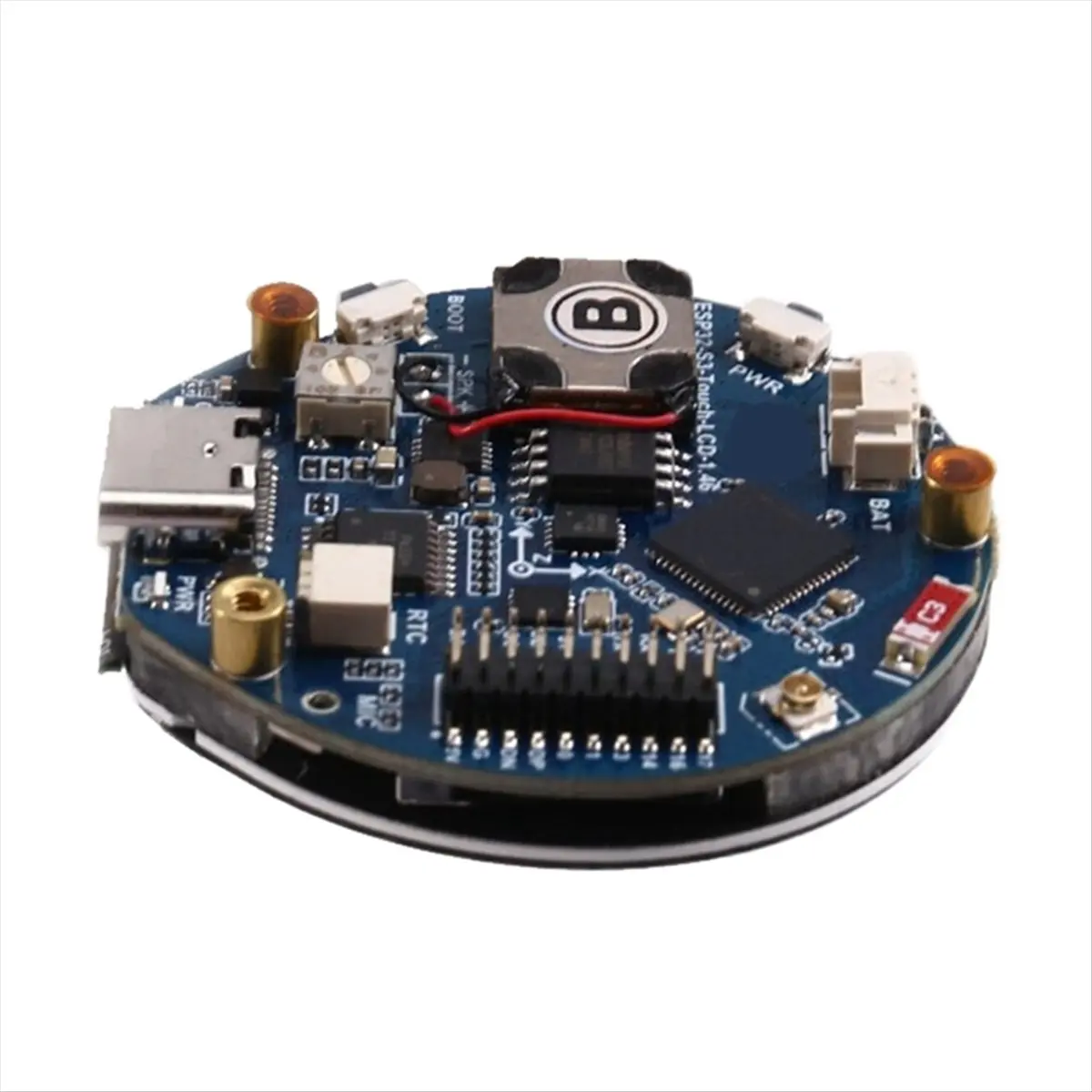 (ABDH) XiaoZhi DeepSeek AI Voice Chat ESP32 S3 Development Board 1.46 Inch Round LCD QMI8658/SD/MP3 Audio/Battery Port LVGL,A