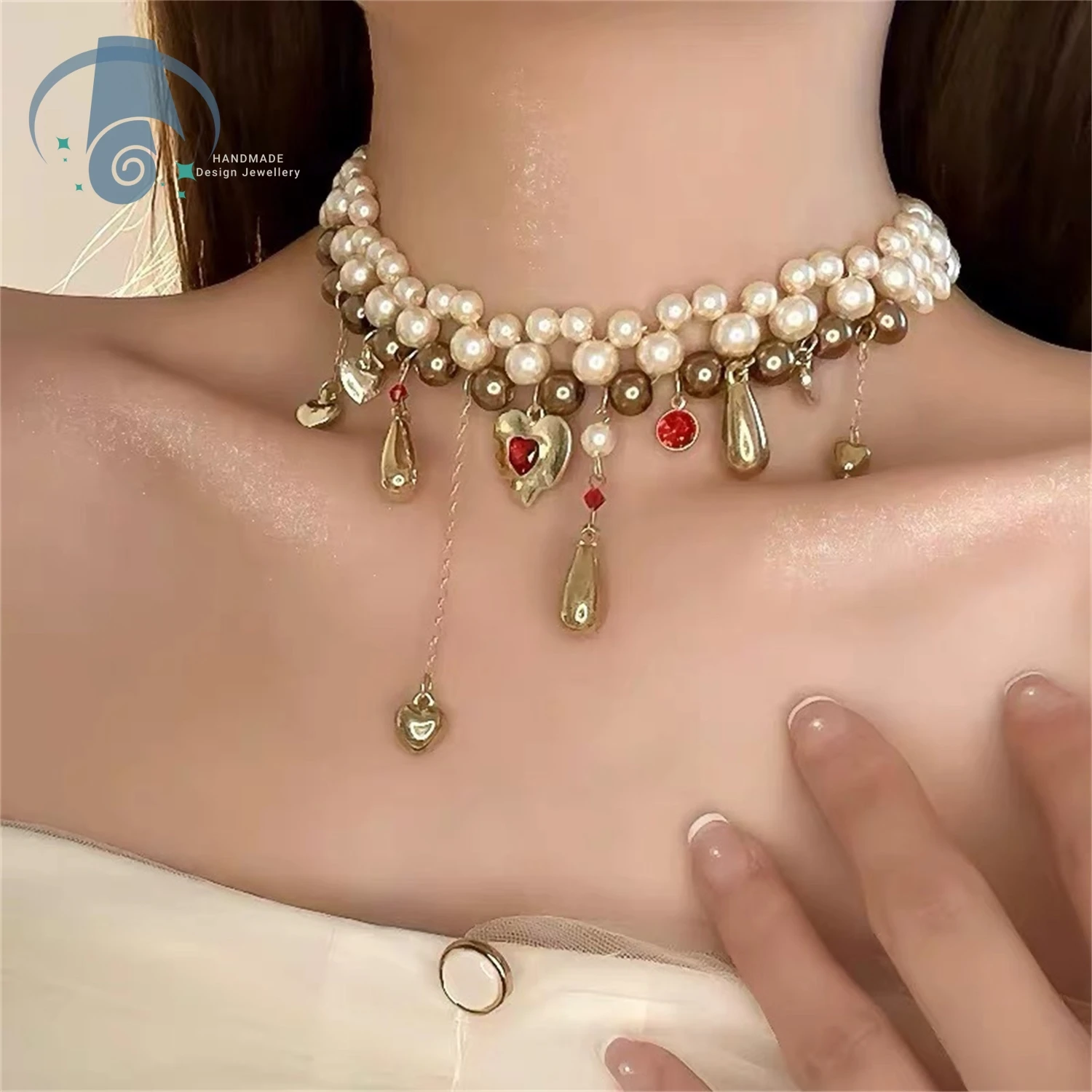 Stackable Layered Pearl Necklace Multistrand Versatile Adjustable Vintage Elegant Women Jewelry for Daily Work Date Nights Gifts