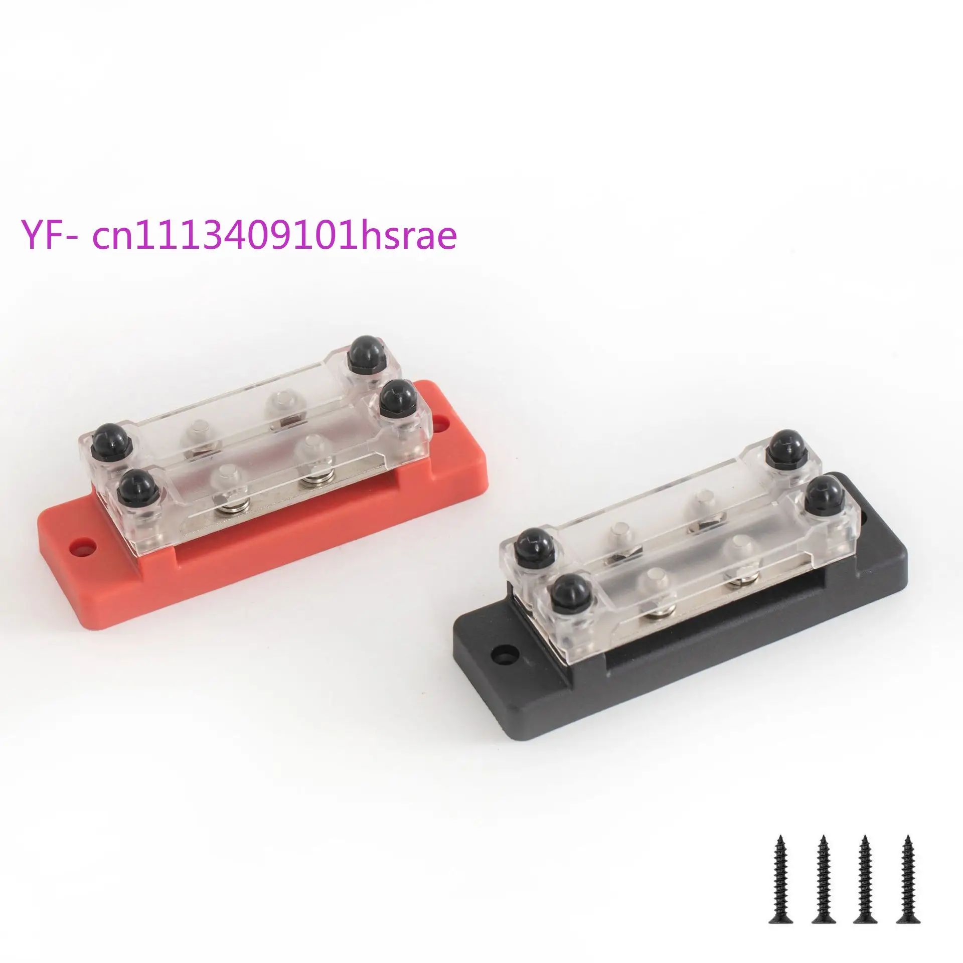 8 Double Row Bus Bar 36V 150A High Current Copper Terminal Block M6 Bolt Wiring Terminal Red Black for RV Yacht
