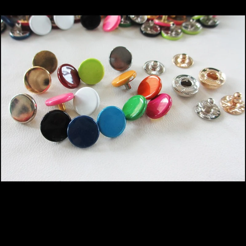 Sets Copper Metal Spring Snap Buttons Four Part Cap Button Fasteners Silver Bronze Black Button Fix Tool