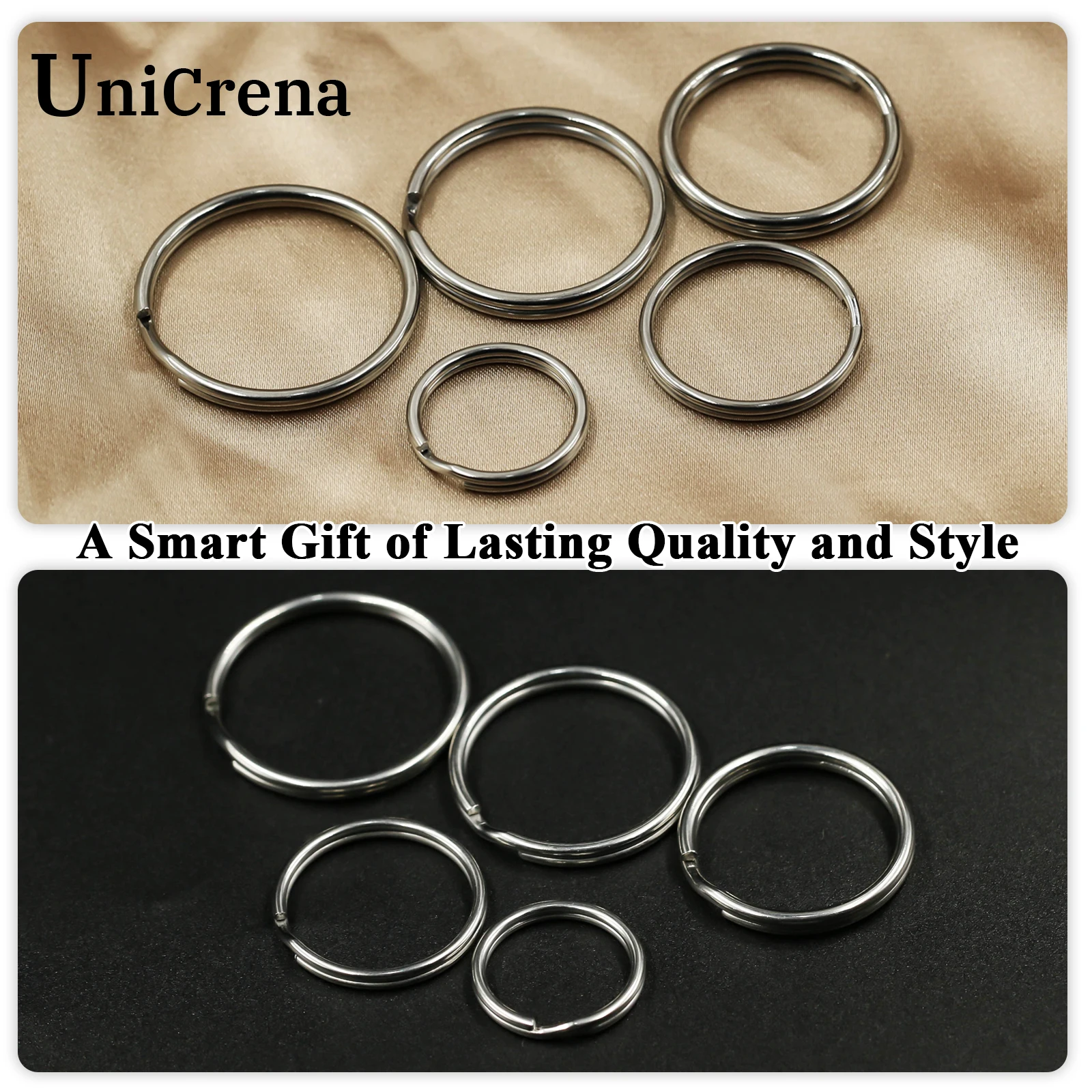 UniCrena 304 Stainless Steel Key Rings Bulk Heavy Duty Split Key Rings Keychain for EDC DIY Dog Tag Rings Home Office Car Keys view 5