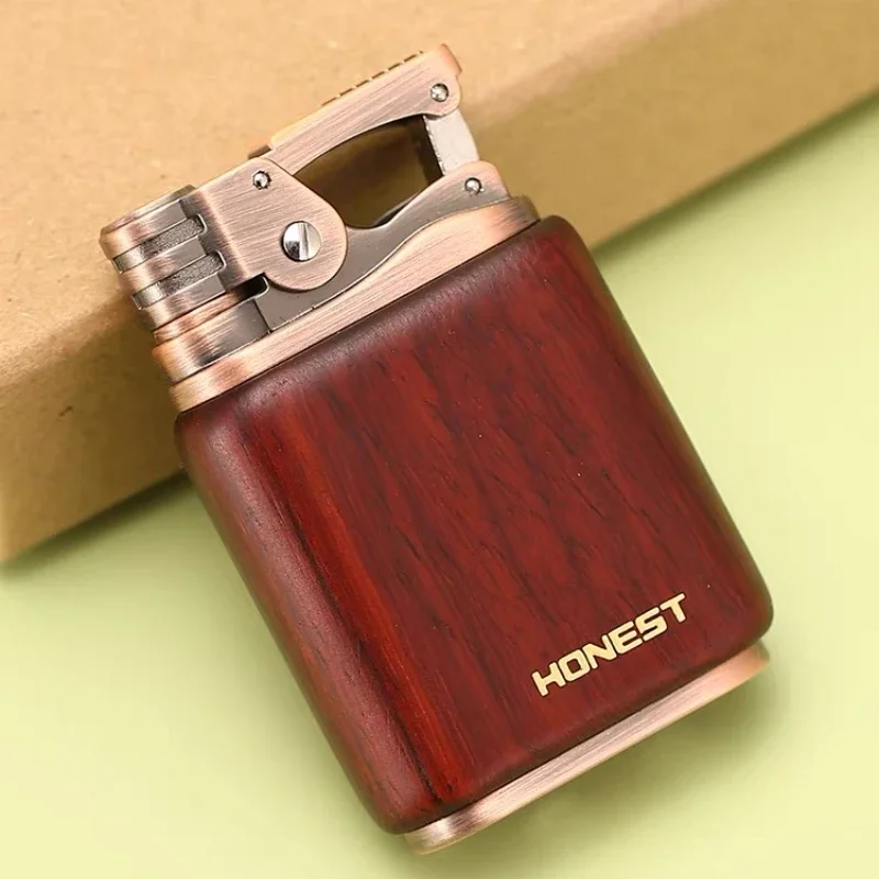 2024 New HONEST Sandwood Kerosene Windproof Lighter Old Vintage Knot Kerosene Lighter  Smoking Accessories Men\'s Gift Tool