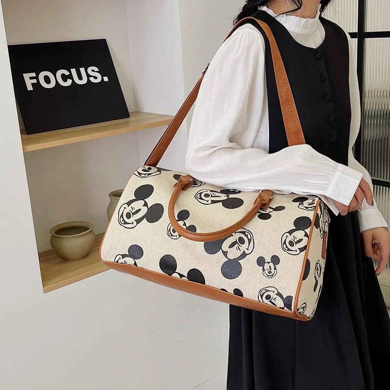 Disney Mickey Travel Handbag Luxury Brand Fashion Women's Portable Handbag Cartoon One Shoulder Crossbody Bag Holiday Gift