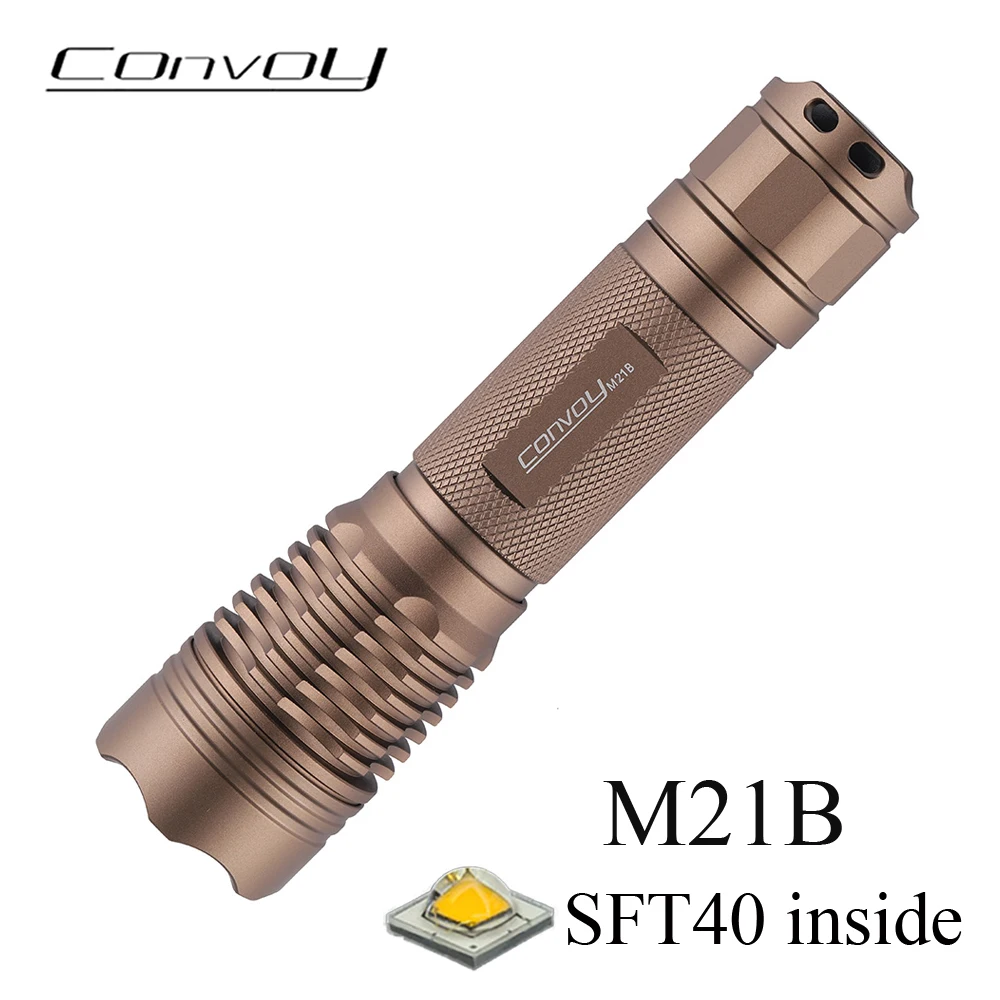 Convoy M21B SFT40 Flashlight High Power 21700 Led Lanterna EDC Torch Camping Fishing Bike Light Portable Tactical Lamp