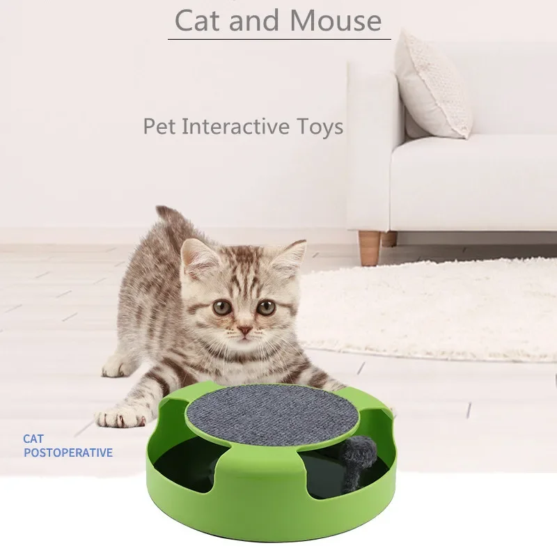 Factory price hot sale high     cat interactive  with auto rotate mouse pet supplies