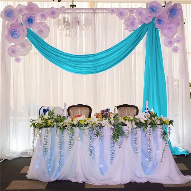 Tela drapeada de arco para decoración de boda, cortina de tul de gasa transparente, telón de fondo para el hogar al aire libre, hilo de decoración de champán