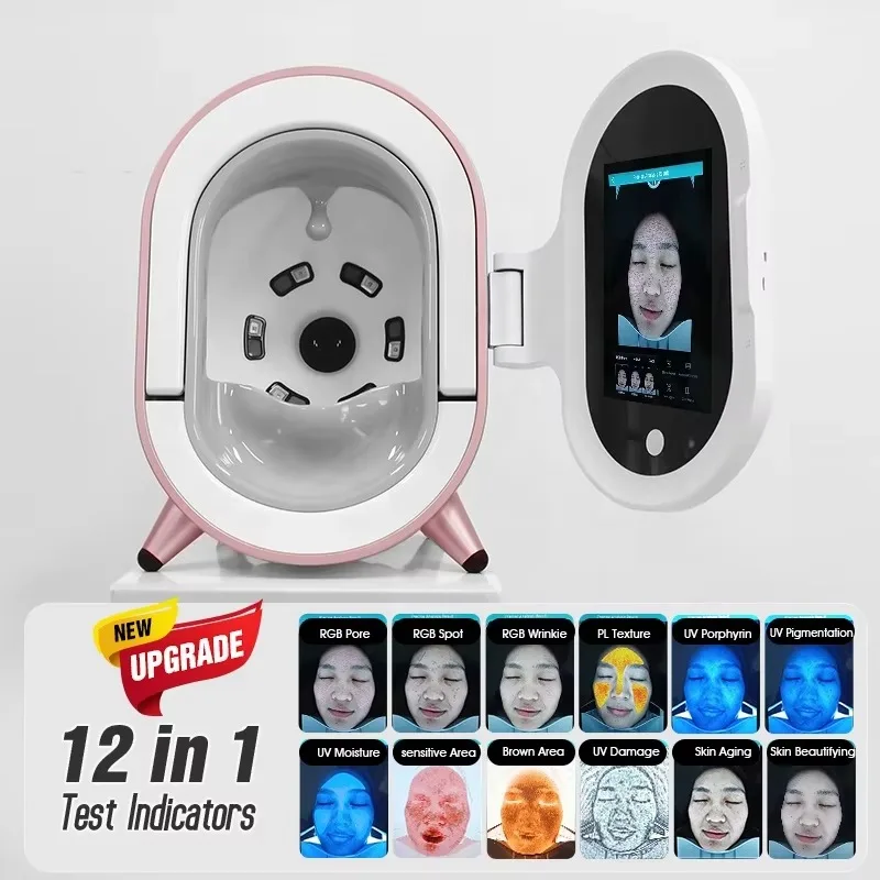 

Classical Style Portable Best Skin Analyzer AI Machine UV LCD Facial Skin Lamp Scanner 3D for Salon Home Use