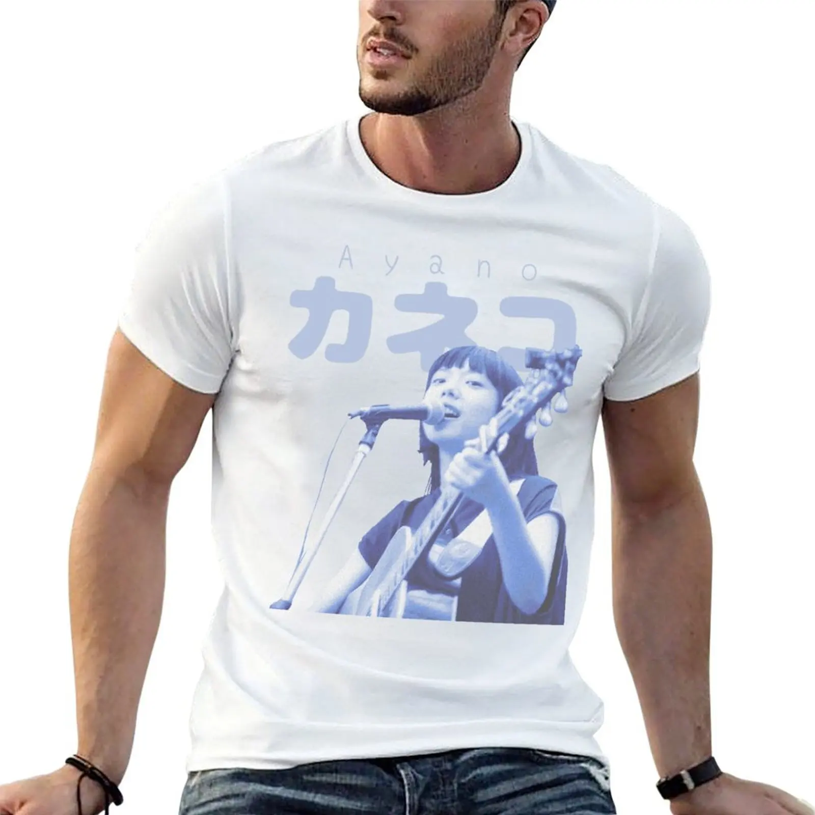 

Ayano Kaneko: 70s Blue T-Shirt t shirt custom print t shirt man plain T-Shirt