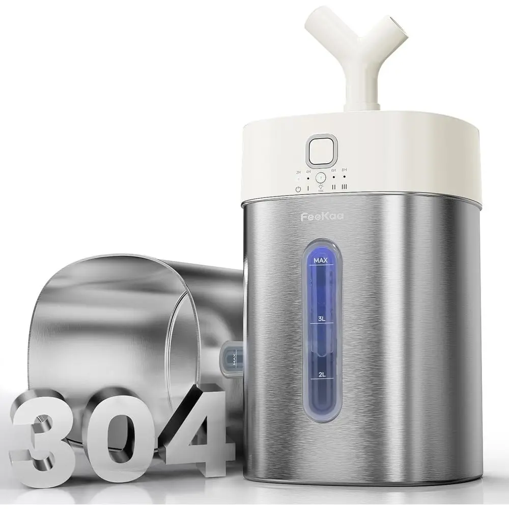 

Easy Clean 4L Stainless Steel Humidifier for Home, Bedroom, Baby, and Office Use