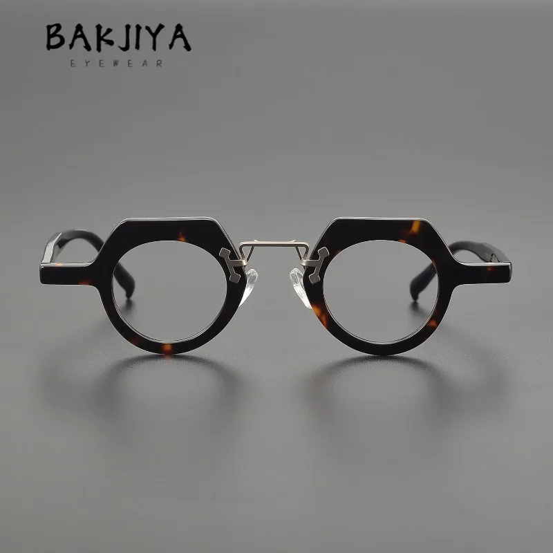 

New Personalized Retro Acetate Eyeglass Frame Big Face Men Retro Eyeglasses Spectacle Women Optical Prescription Glasses Frame
