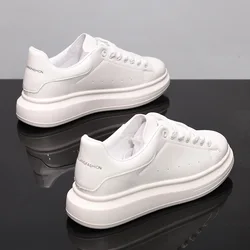 Couple Board Shoes Thick Sole Small White Shoes Leather Luxury Men Shoes Women Casual Shoes Male Sport Shoes Tennis Sneakers