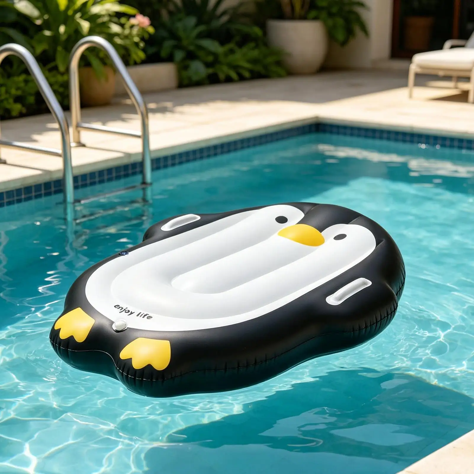 Surf Board For Kids Cute Penguin With Handle Water Slides Inflatable Bodyboard Toy For Boys Girls Outdoor Beach Swimming Pool