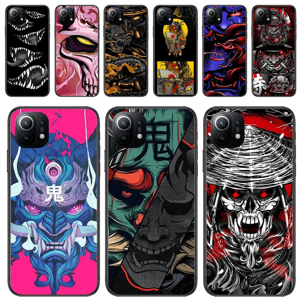 Samurai Oni Mask Phone Case For Xiaomi 13 12 11T 9 11 10C 9T 8 9SE 11i Lite Ultra Note10 Poco F3 M4 M3 Pro Soft Covers