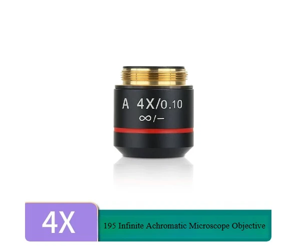 Objectif achromatique 195 Infinity 4X 10X 20X 40X 60X 100X noir avec filetage RMS pour microscope Olympus