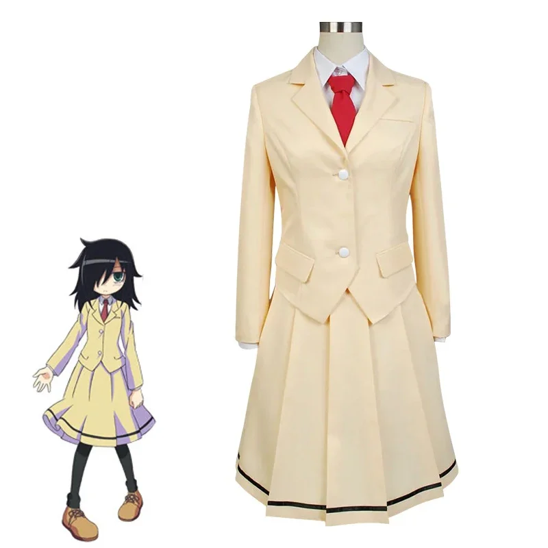 Anime WataMote Tomoko Kuroki Cosplay Costume Adult Women Girls JK Skirt Suit Halloween Outfit Uniform