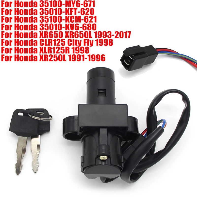 

Motorcycle Ignition Switch Locks Kit For Honda XR650 XR650L CLR125 XR125L XLR125R XR250L 35010-KV6-680 35100-KCM-621 35100KRHD21