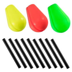 30pcs Fly Fishing Foam Float Tube Strike Indicators EVA Oval Bobbers Floating Tear Drop Pompano Rig Bottom Rigs Boat Fishing