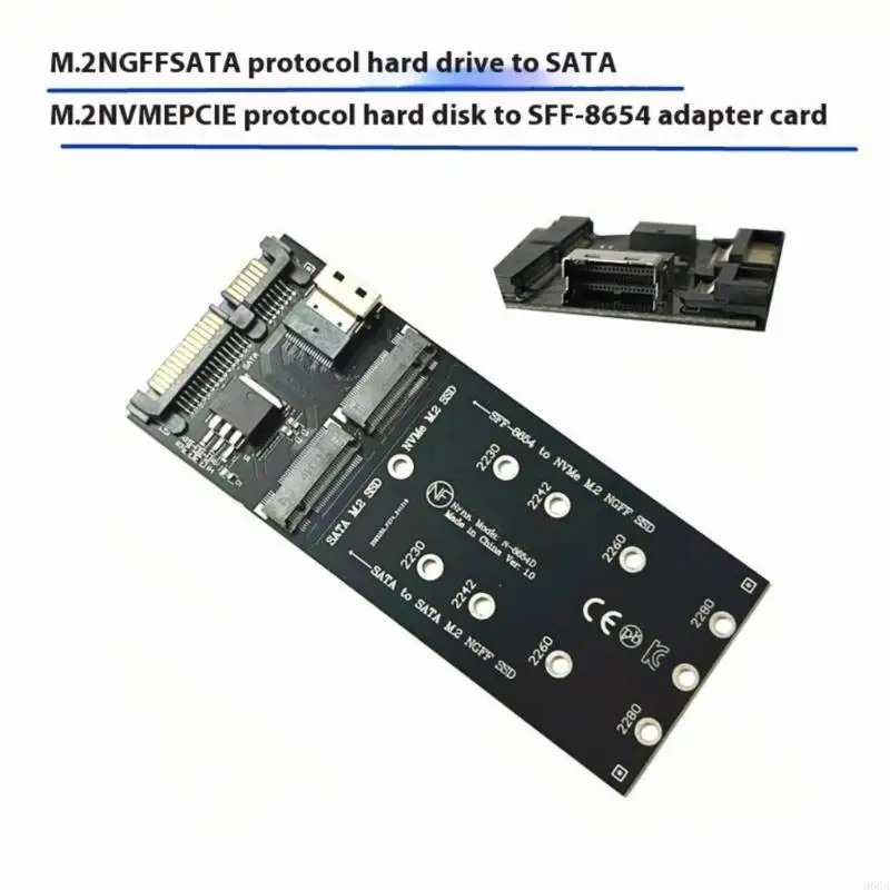 SFF-8654 a M.2 NVME Expansion Card 2 in 1 Adapter per il computer Mainboard