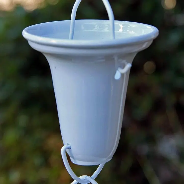 Flared Cups Rain Chain - White - 8 Feet, Customized