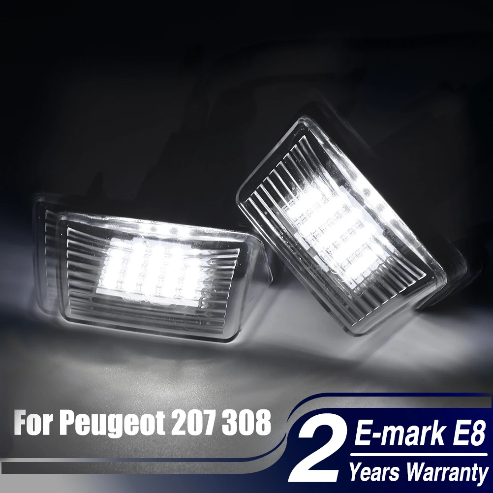 2pcs Canbus Number License Plate Light 6340A3 LED Xenon White Rear For Peugeot 206 306 307 308 406 207 407 5008 Partner