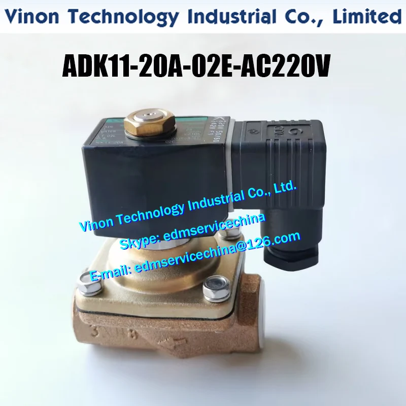 ADK11-20A-02E-AC220V EDM Solenoid Valve, AIR 1MPa, WATER 1, LT. OIL 0.6, B.ORIFICE 23, Pipe 20 (RC3/4) ADK11-20A 02E VALVE