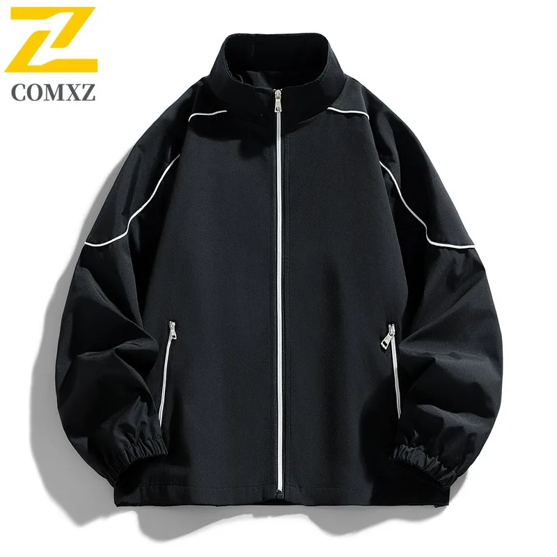 

COMXZ Autumn New Jacket Classic Stand Collar Outdoor Riding Cozy Coat All-Purpose Loose Hiking Lightweight Wind Resistant Coats