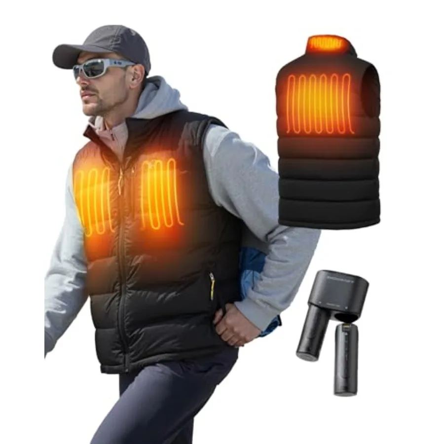 

InoKraft Gifts for Men Heated Vest for Men Lightweight Quilted Winter Heated Vest with Rechargable Battery and USB-C Cable