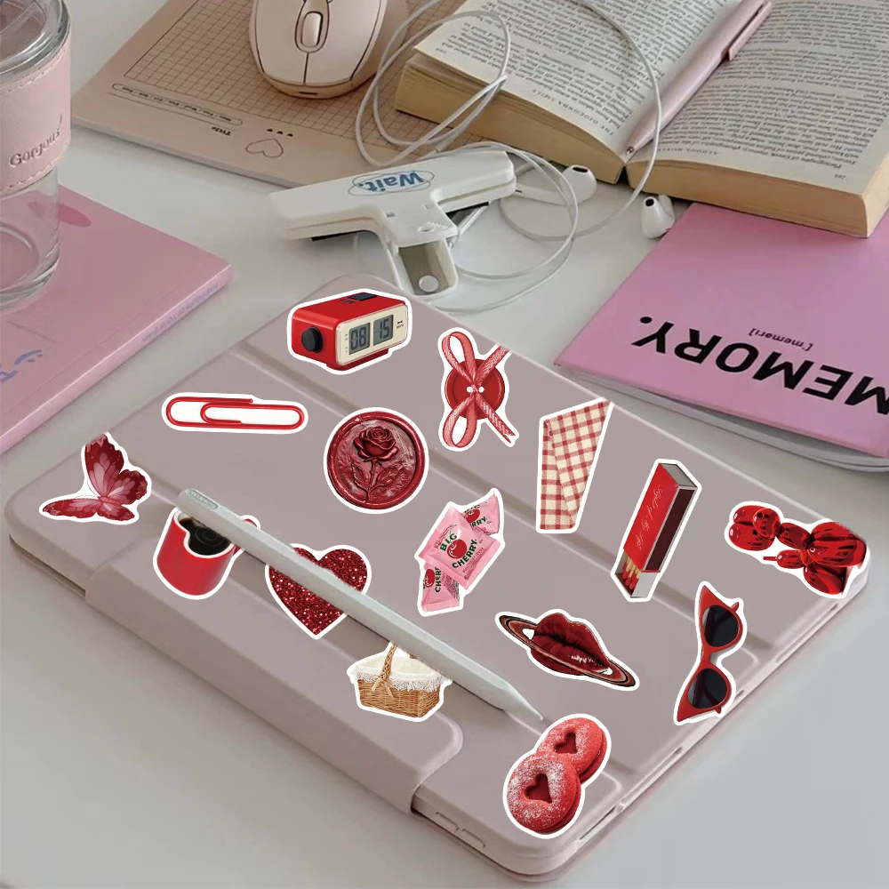 50pcs Cherry Coloured Graffiti Sticker Fashion Cool Decal For Phone Luggage iPad Scrapbook Guitar DIY Decoration Sticker view 4