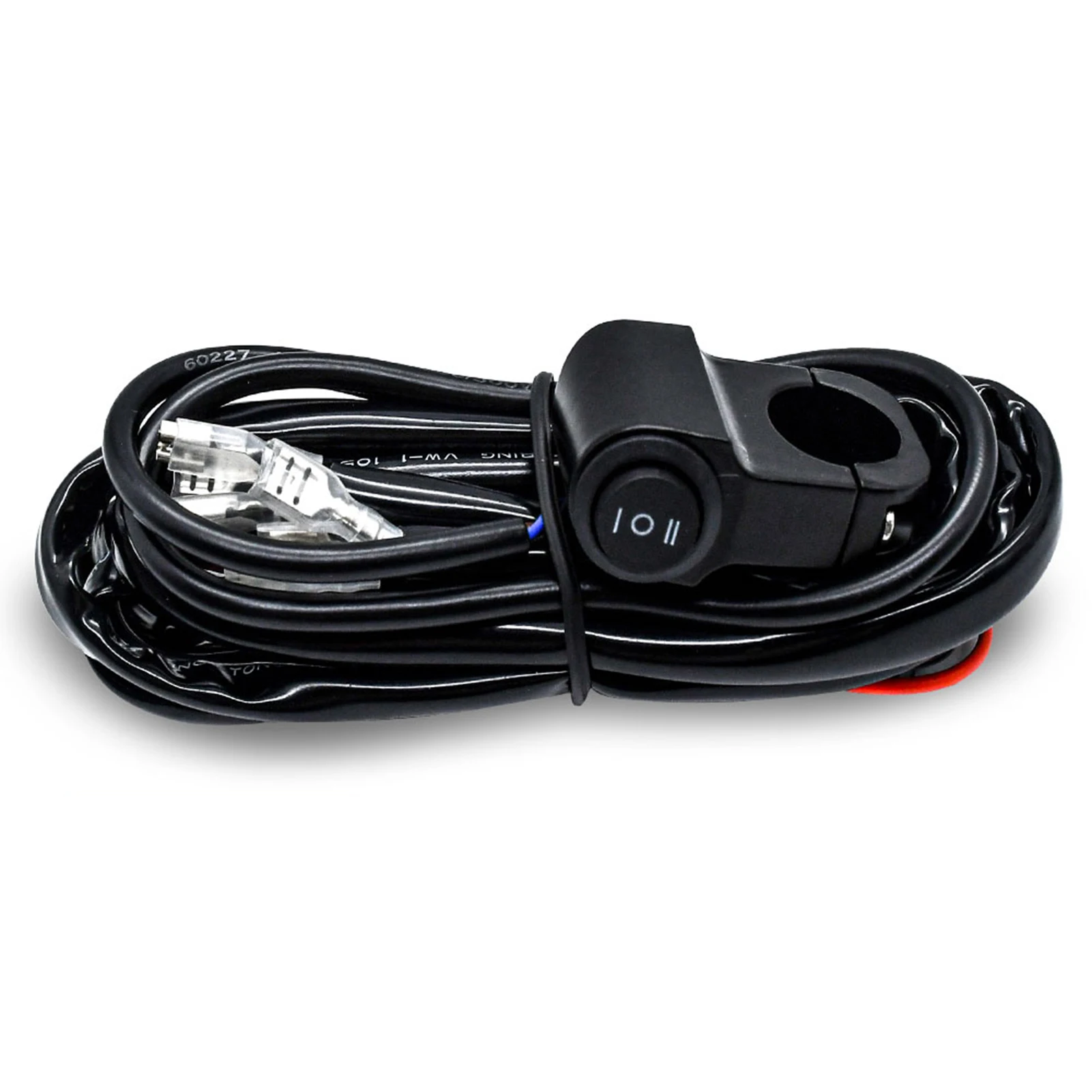 Kit de arnés de cableado de barra de luz LED para motocicleta, 180W, 3 cables, 16 AWG, relé de 12V 40A e interruptor de Control