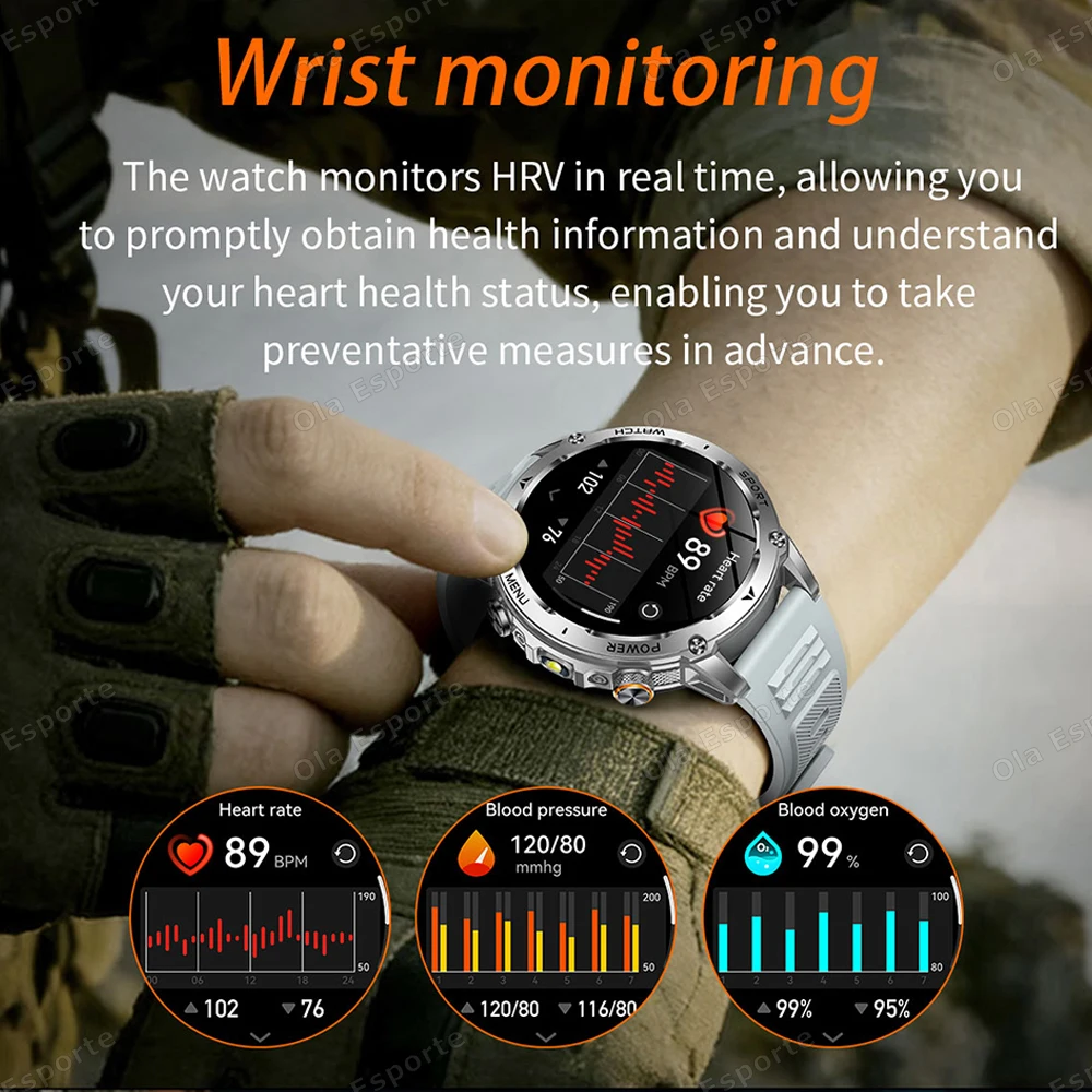 Military Smart Watch with AMOLED Screen & GPS
