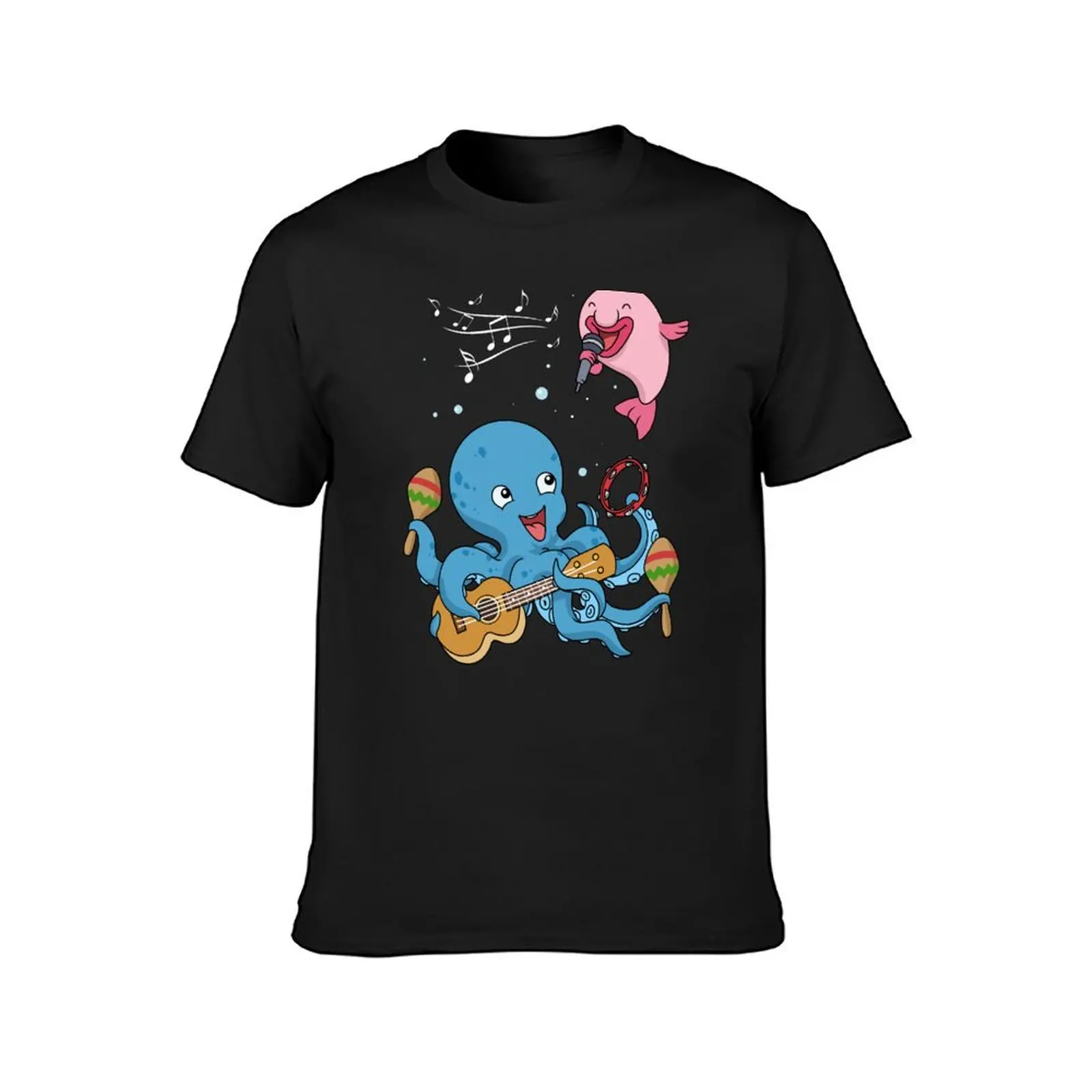 Octopus Music Shirt For Kids Blobfish Gift Funny Bass Guitar T-shirt tops customs design your own t shirts men