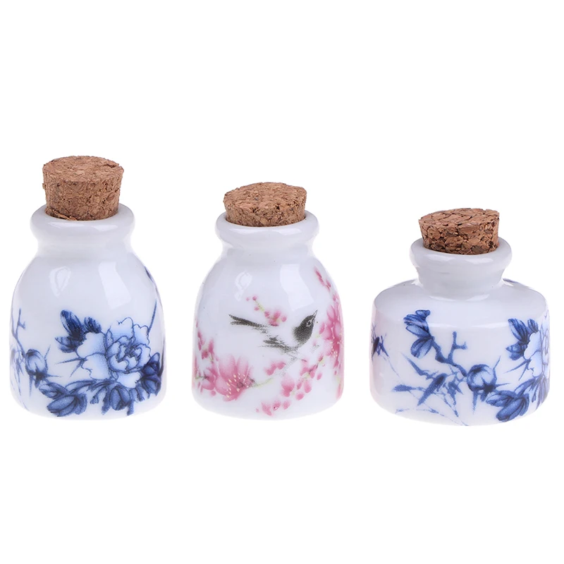 1PCS DIY Nail Art Tools Peony Mini Ceramic Glass Dappen Dish Bowl Cup With Wood Lid Acrylic Liquid Glitter Powder Bottle