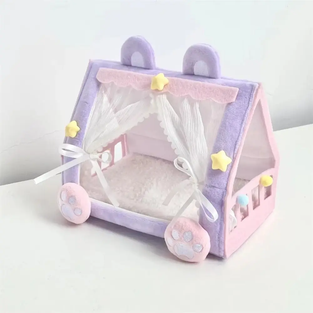 Desktop Ornaments Doll Tent Doll Furniture Pretend Play Cotton Doll Bed Scene Model Miniature Doll Sleeping Bed