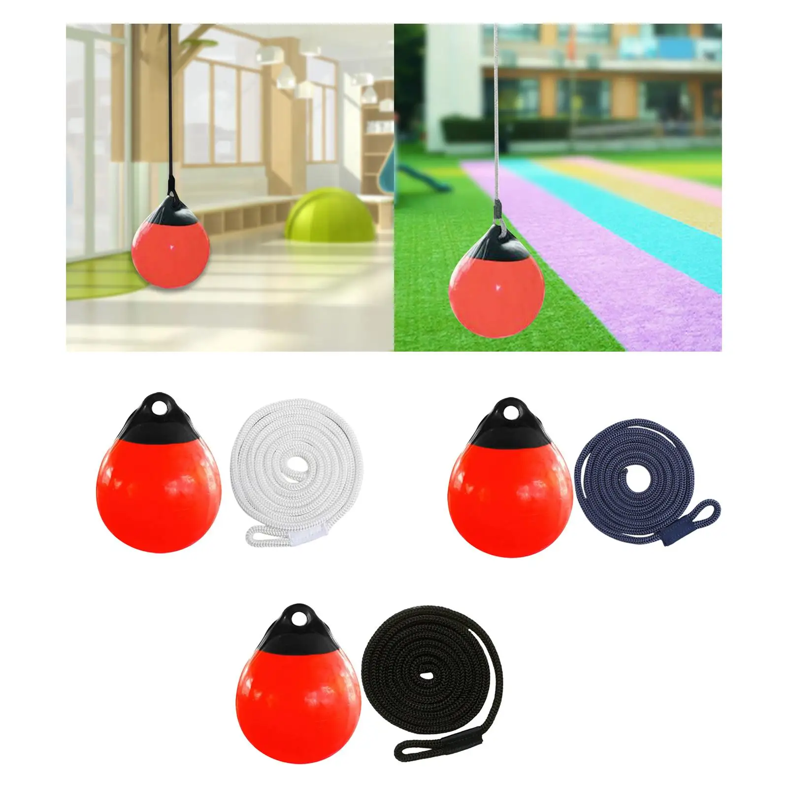 

Boat Buoy Ball Anchor Buoy with 1.5M Rope Easy to Use Anti Scratch Boat Fender Ball with Eye Hole for Docking Small Sailboat