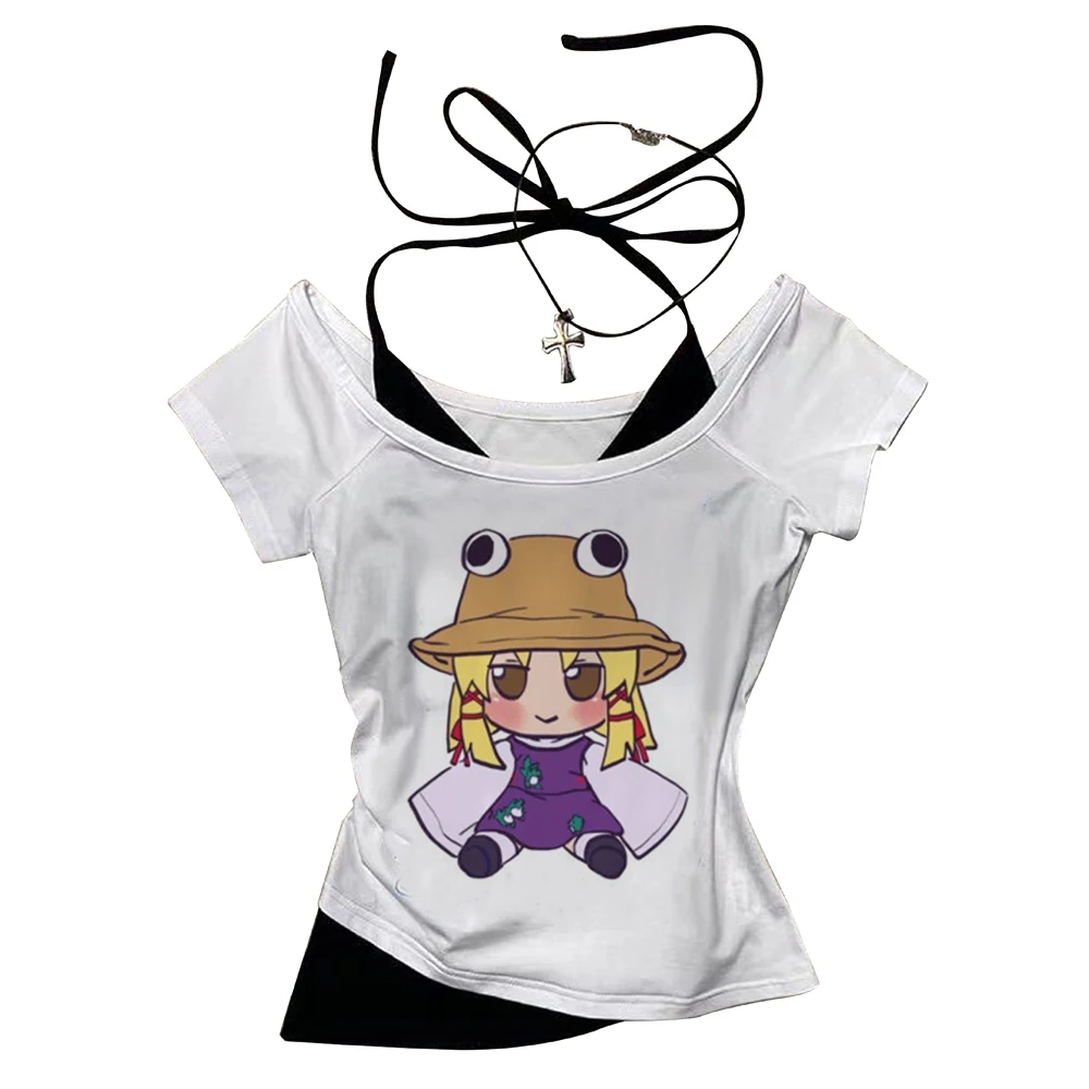 Touhou Project crop top ladies clearance sales gyaru manga emo y2k tshirt alternative  manga emo meme graphic