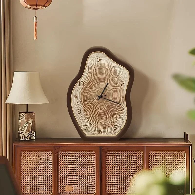 Modern Living Room Wall Clocks Home Desktop Retro Silent Clock Ornament Decoration Bedroom Luxury Elegant Home Decor Ornaments