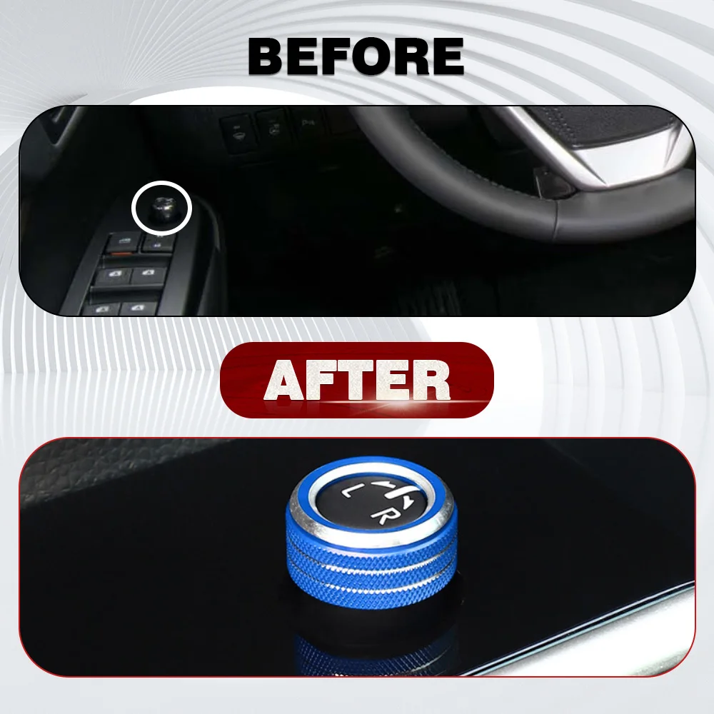 Car Rearview Mirror Adjust A/C Control Knob Decoration Ring Aluminum for Toyota Highlander 2020-2025 No Fit Grand Highlander