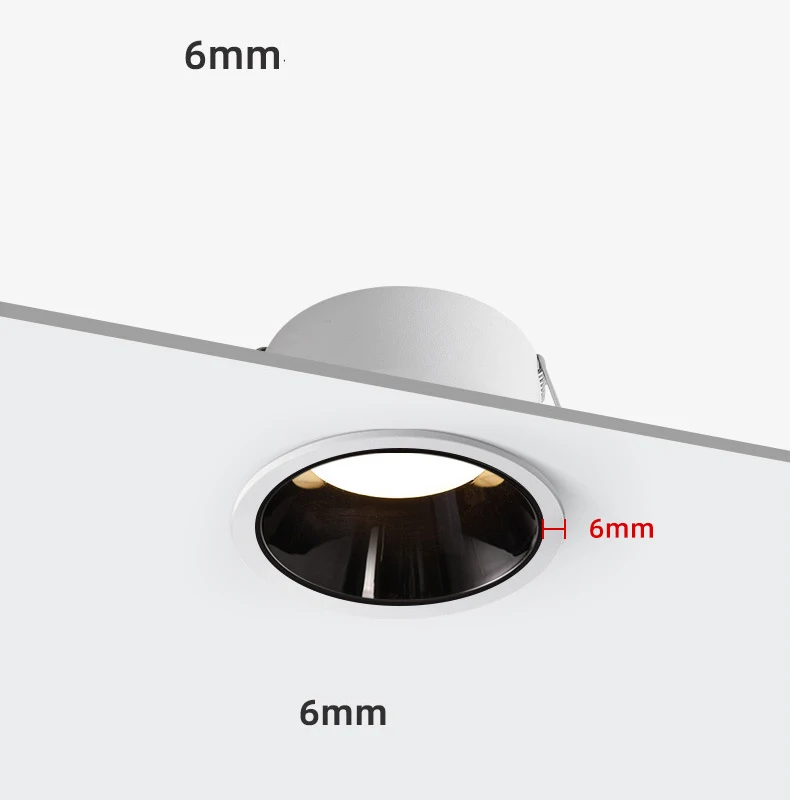 Recessed Anti-glare LED Downlight 7W 12W Dimmable AC85-265V Ceiling Lamp Spot Light Home Living Room Bedroom Lighting