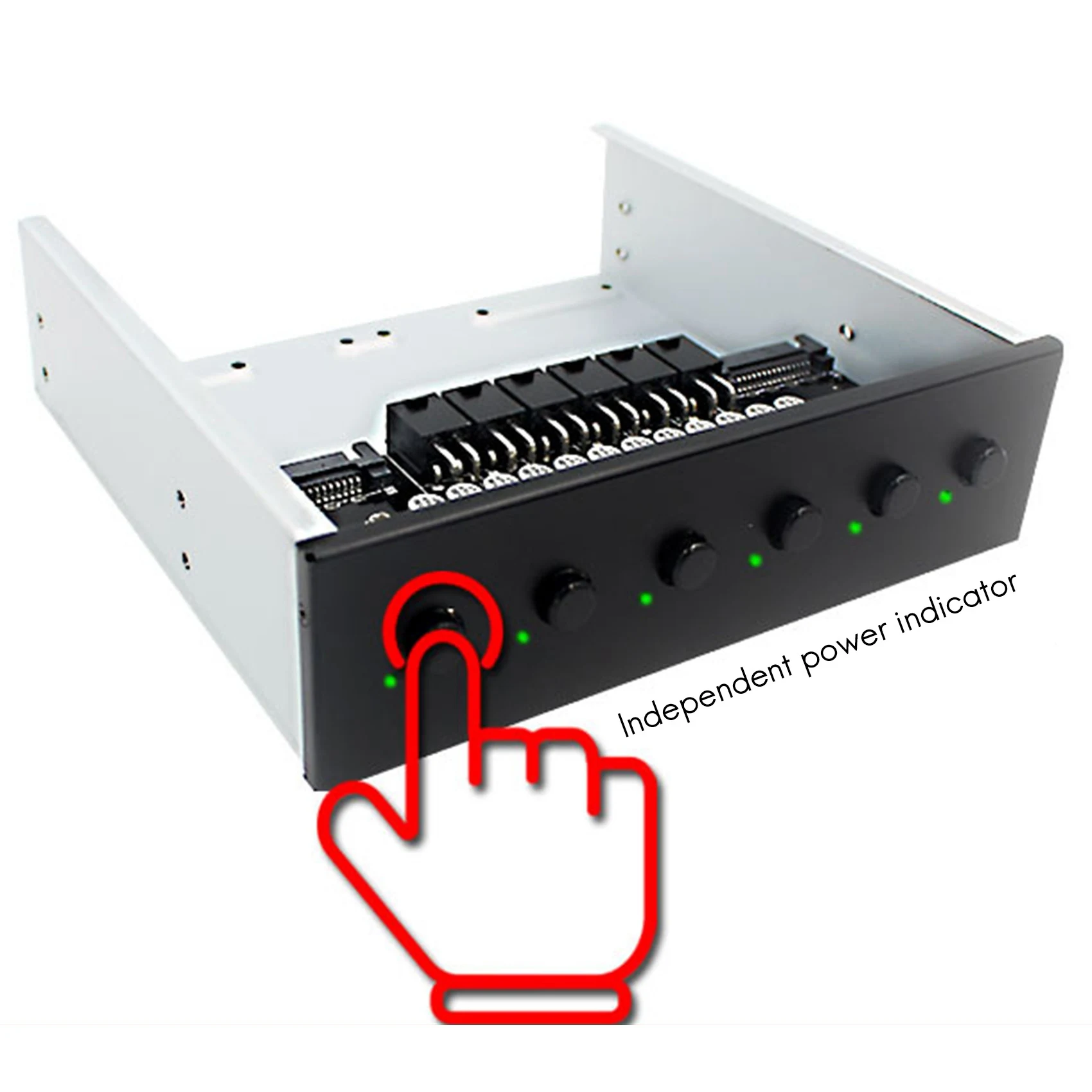 4 Way Hard Disk Selector Controller Hard Drive Power Switch Module for Desktop Computer Support 2.5/3.5 Inch SATA HDD