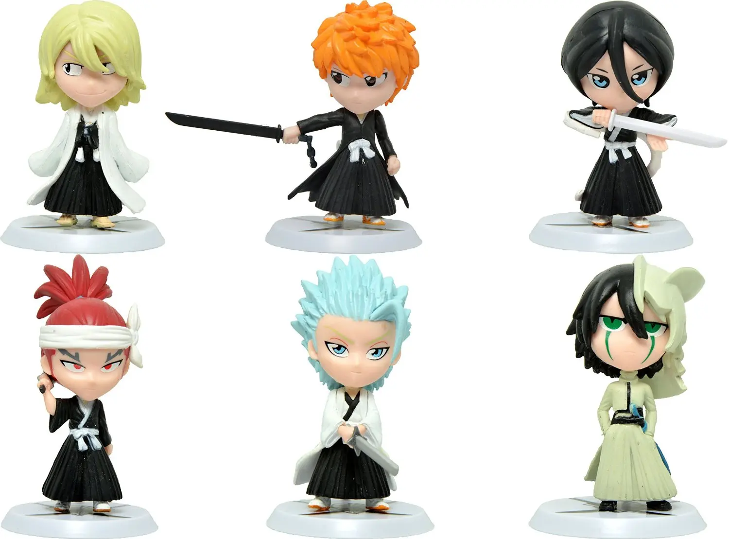 set of 6pcs Anime Bleach Kuchiki Rukia Kurosaki Ichigo Ulquiorra Abarai Renji Hitsugaya Toushirou Ichimaru Gin PVC Action Figure