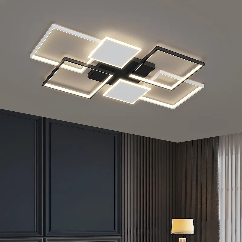 Modern Aluminum Metal Grid Staggered Ceiling Lights Minimalist High-end Atmospheric LED Lamps Living Room Kitchen Bedroom Hotel