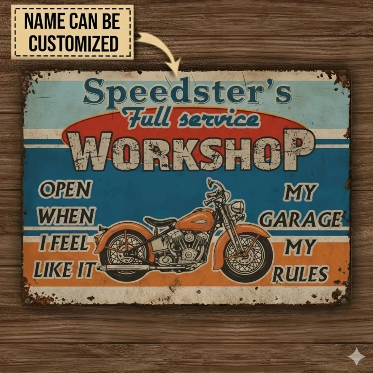 CIFbuy Personalized Garage Workshop Metal Sign,1pc Custom Text Dust & Water Resistant Home Decor (Only For Decoration)