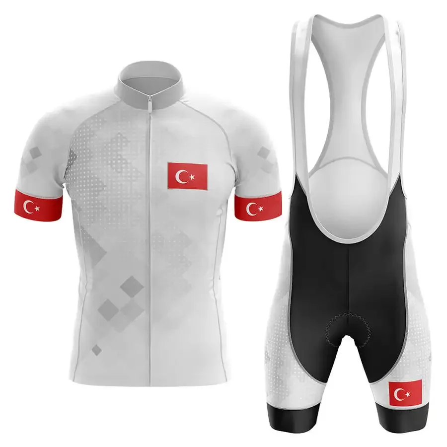 POWERBAND TURKEY NATIONAL SHORT SLEEVE CYCLING JERSEY SUMMER CYCLING WEAR ROPA CICLISMO+BIB SHORTS