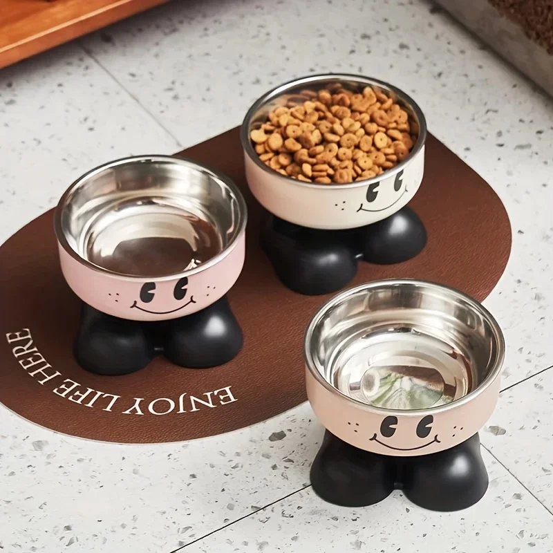 Comedouro Elevado de Aço Inoxidável para Animais de Estimação, Sem Derramamento, para Ração e Água de Cães e Gatos